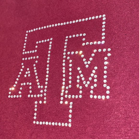 Texas A&M Aggies Long Sleeves T-SHIRT Size XS Rhinestones - Picture 4 of 9